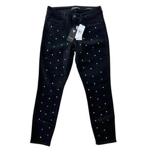 GUESS Sexy Curve Camila Studded Black jeans NWT Size 27 embellished